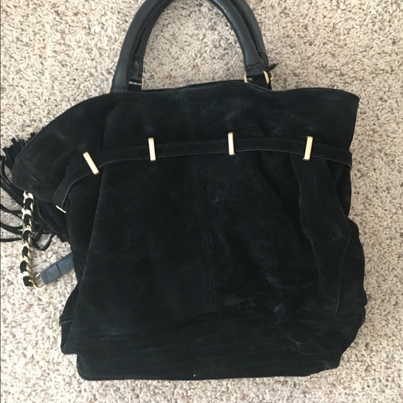 Zara suede leather bag with gold hardware - Picture 3 of 7